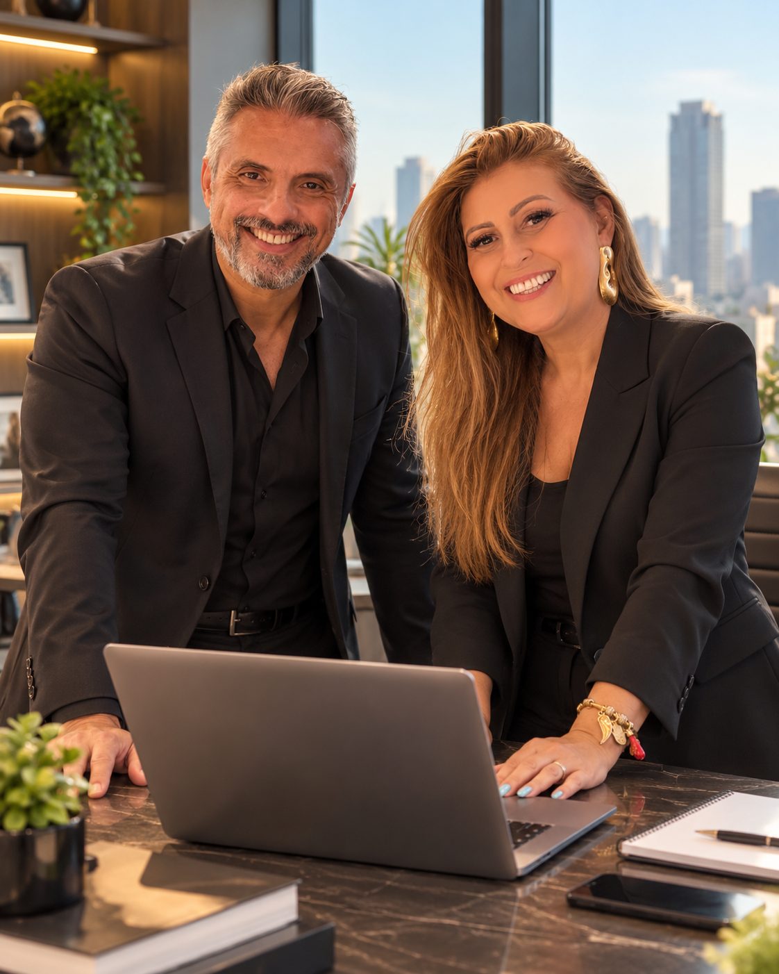 Patrícia Bebiano e Coronel Roberto Alves, liderança da Bebiano Consultoria